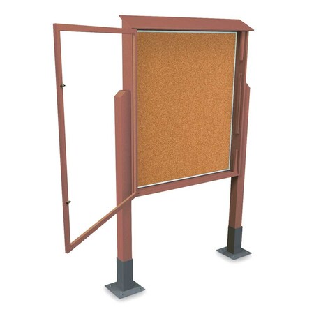 United Visual Products Sliding Door Indoor Enclosed Corkboard, 4 UV9025ACSH4824-BLACK-CORK